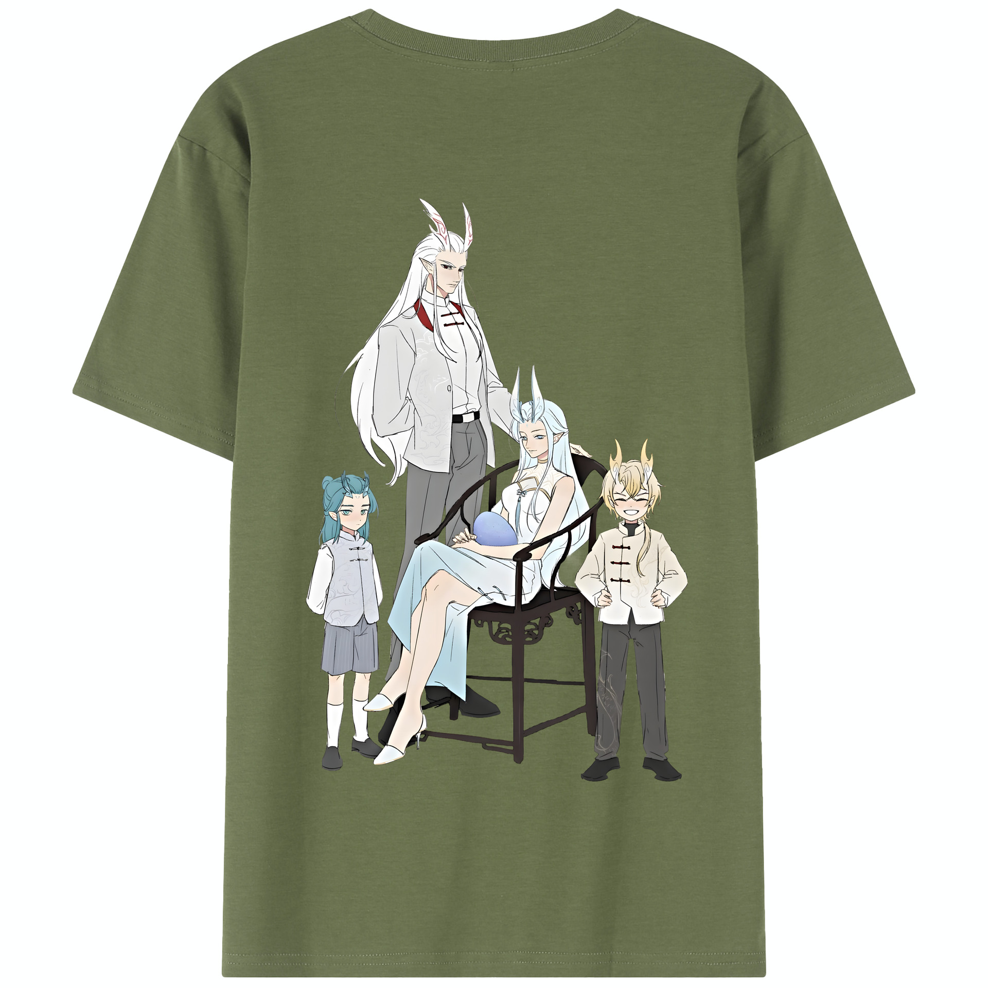 （画像用） Ne Zha 2 ナタ 魔童の大暴れ 綿100％半袖Tシャツ（背面プリント）